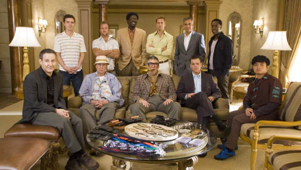 Scott Caan Carl Reiner Shaobo Qin Elliott Gould Bernie Mac Don Cheadle Casey Affleck Brad Pitt George Clooney Matt Damon movie Ocean's Thirteen HD Desktop Wallpaper | Background Image