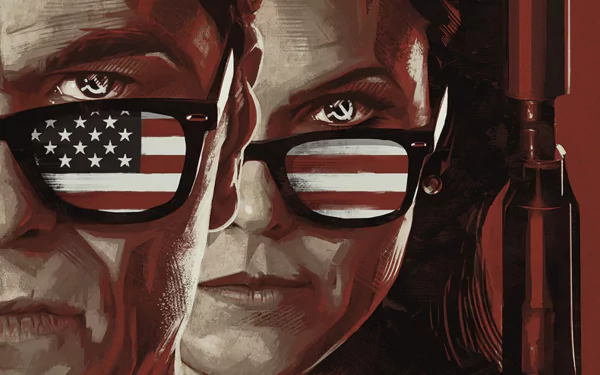 Matthew Rhys Keri Russell flag The Americans TV Show HD Desktop Wallpaper | Background Image