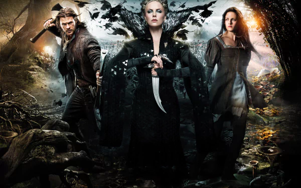 Charlize Theron Chris Hemsworth Kristen Stewart movie Snow White and the Huntsman HD Desktop Wallpaper | Background Image