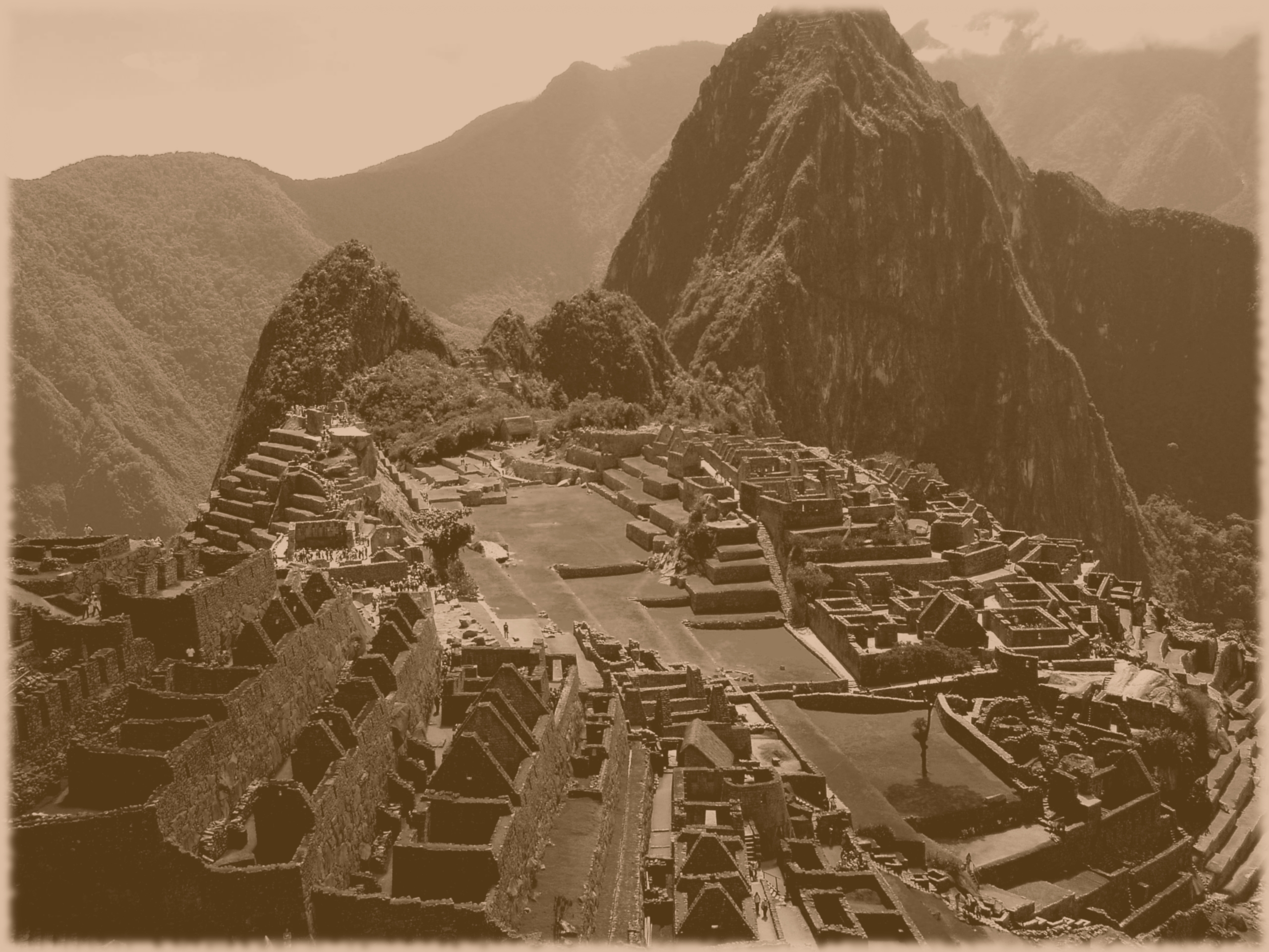 Inca ruins amidst picturesque Peruvian landscape