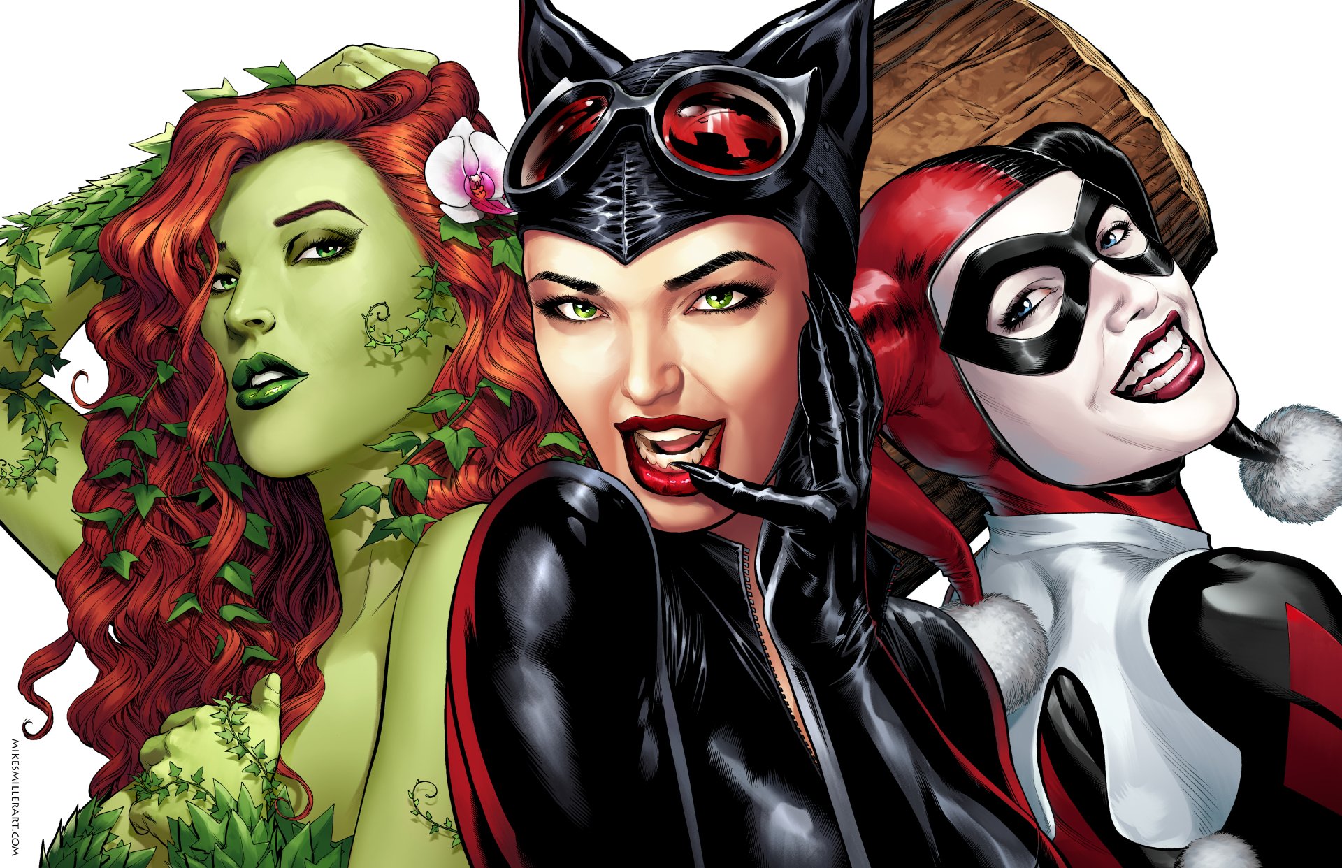 Download Catwoman Poison Ivy Harley Quinn DC Comics Comic Gotham City Sirens  4k Ultra HD Wallpaper