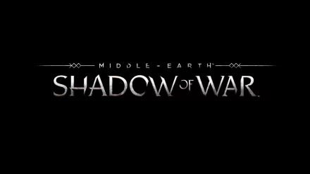 HD desktop wallpaper featuring the logo for the video game Middle-earth: Shadow of War against a black background.