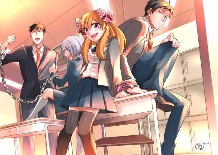 Chiyo Sakura Umetarou Nozaki Anime Monthly Girls’ Nozaki-kun HD Desktop Wallpaper | Background Image