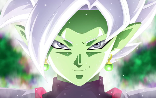4K Ultra HD desktop wallpaper featuring Zamasu from the anime Dragon Ball Super, showcasing his intense gaze and distinctive green skin with white hair.