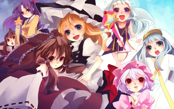 dress blush smile Reimu Hakurei Fuuko Ibuki Kotomi Ichinose Index Librorum Prohibitorum Marisa Kirisame Nagi (Kannagi) Kannagi: Crazy Shrine Maidens A Certain Magical Index Clannad Touhou Remilia Scarlet Anime crossover HD Desktop Wallpaper | Background Image