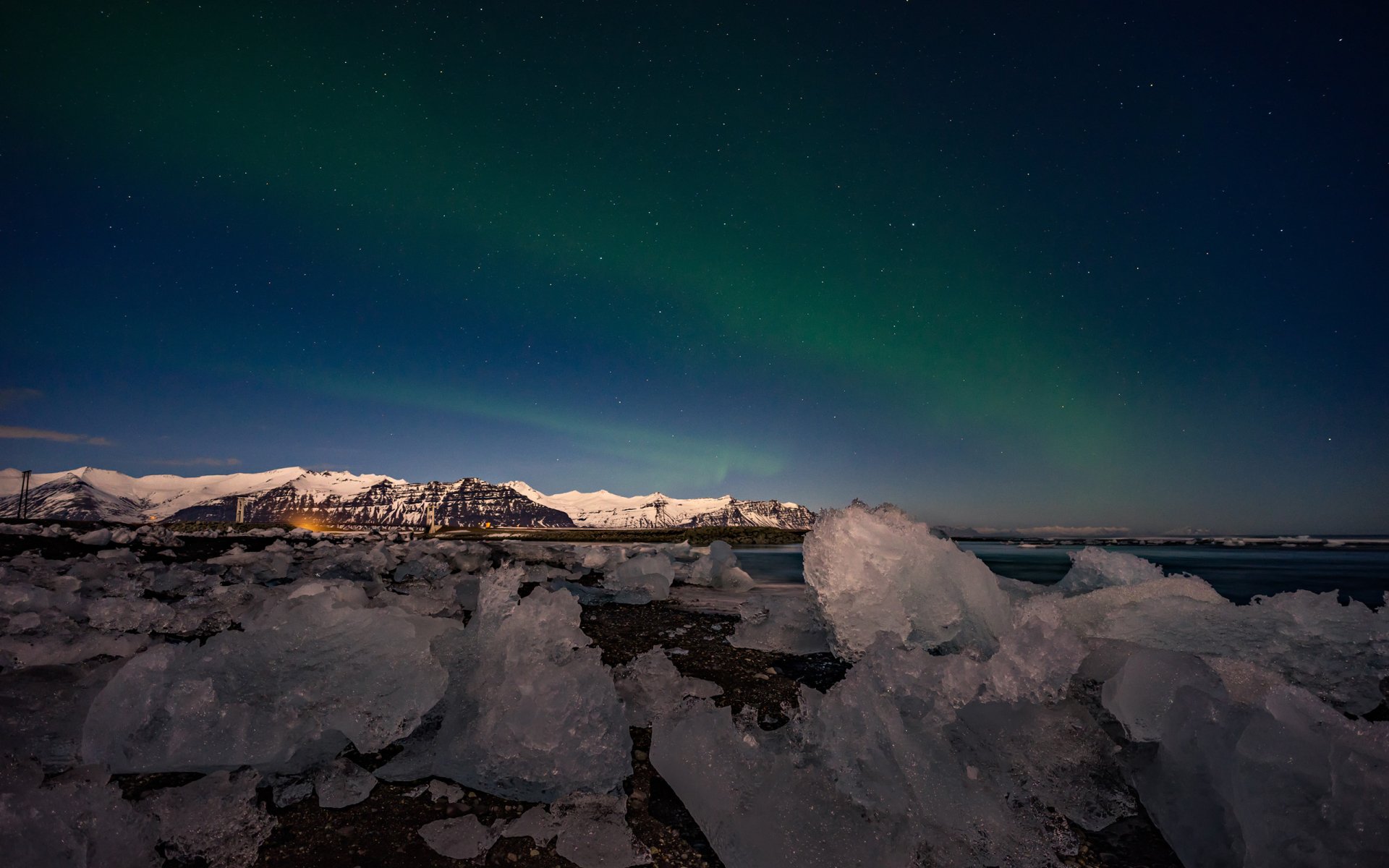 Download Starry Sky Star Nature Ocean Water Mountain Snow Ice Aurora ...