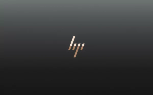 Minimalist Hewlett-Packard logo in sleek metallic tones on a dark gradient background, designed as a 4K Ultra HD technology-themed desktop wallpaper.