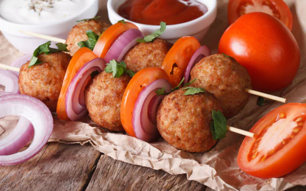 tomato meat food barbecue HD Desktop Wallpaper | Background Image