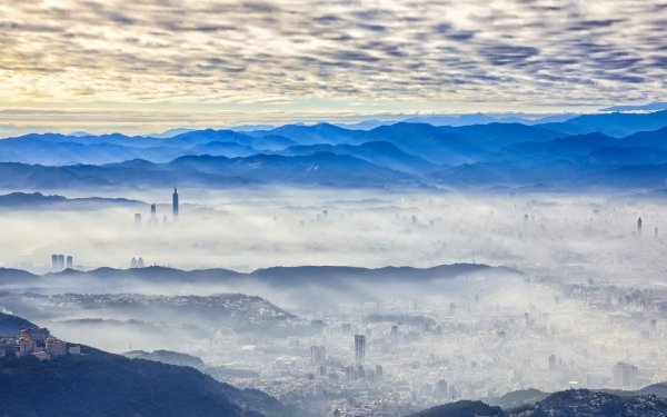 Man Made Taipei Cities Taiwan Cityscape City Fog Landscape Cloud HD Wallpaper | Background Image