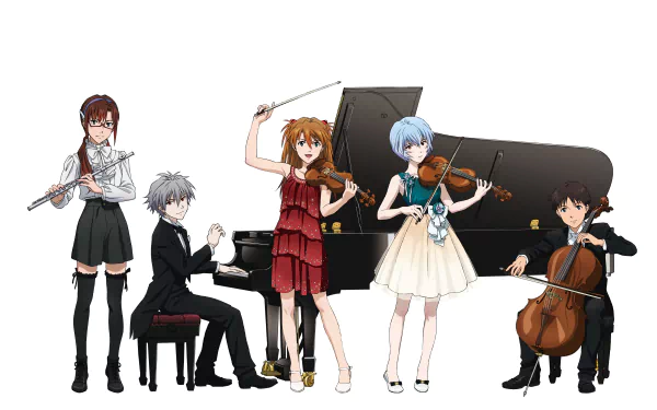 Asuka Langley Sohryu Kaworu Nagisa Mari Makinami Illustrious Shinji Ikari Rei Ayanami Anime Evangelion: 2.0 You Can (Not) Advance HD Desktop Wallpaper | Background Image