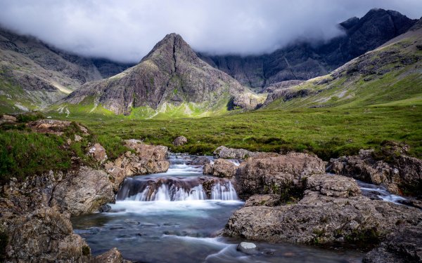 Nature Stream Mountain Cloud HD Wallpaper | Background Image