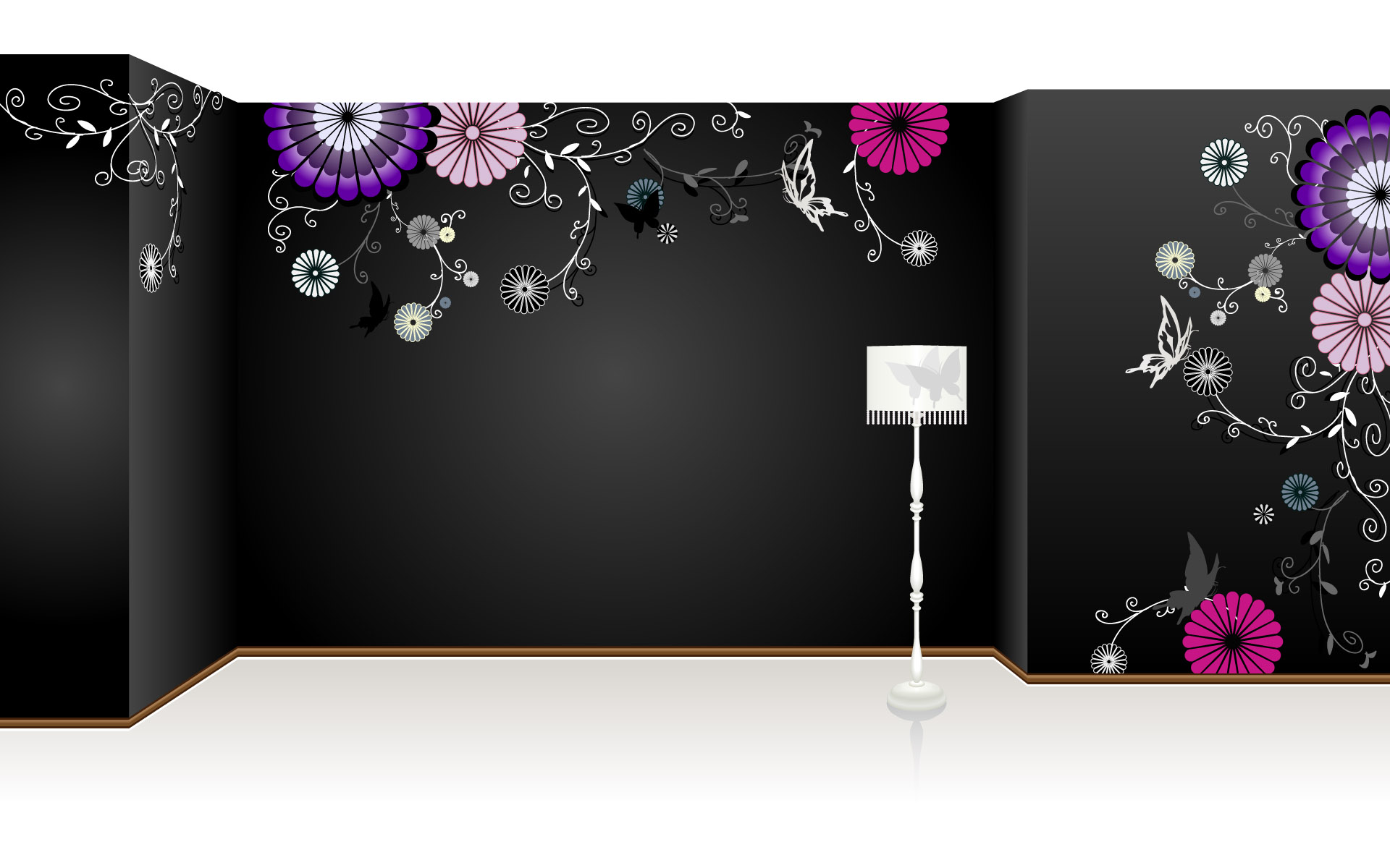 Vectors Flowers on Walls