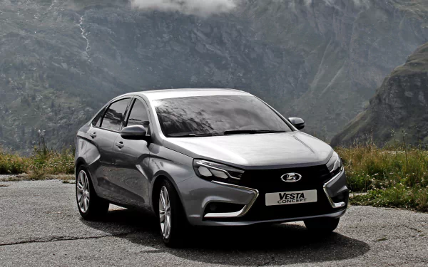 silver car car Lada vehicle Lada Vesta HD Desktop Wallpaper | Background Image