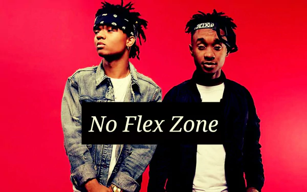 HD desktop wallpaper featuring Rae Sremmurd against a red background with the caption No Flex Zone.