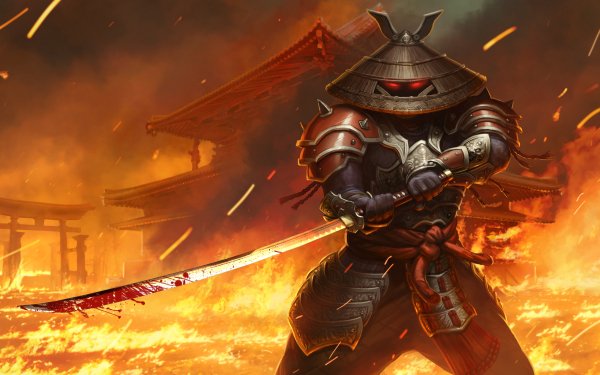 Video Game Juggernaut Wars Sword Katana Fire Samurai Warrior HD Wallpaper | Background Image