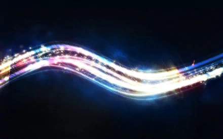 Abstract HD desktop wallpaper with a cool wave of blue and violet light, creating a vibrant and dynamic background.