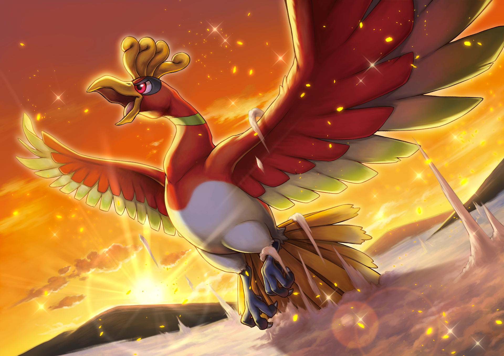 20+ Ho-oh (Pokémon) HD Wallpapers and Backgrounds