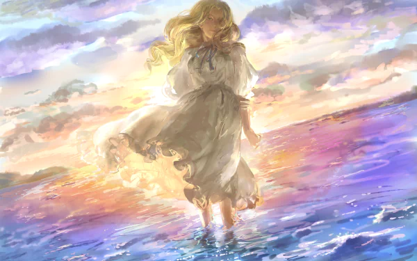 dress blonde child painting Anime When Marnie Was There HD Desktop Wallpaper | Background Image