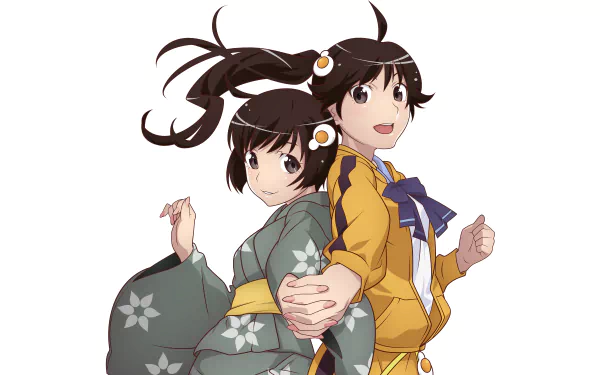 Tsukihi Araragi Karen Araragi Anime Monogatari (Series) HD Desktop Wallpaper | Background Image