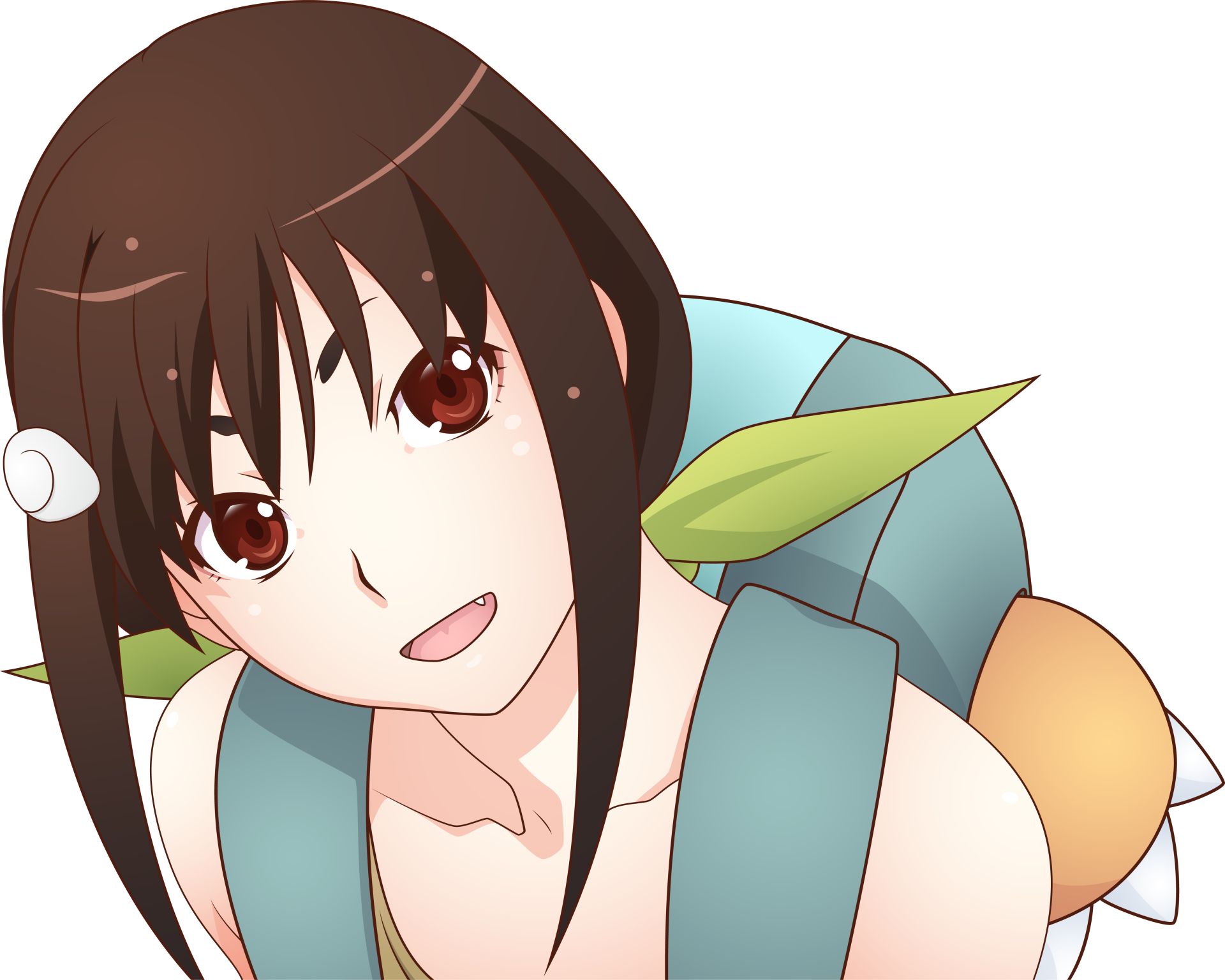 Mayoi Hachikuji from the Monogatari Series in a vibrant anime-style 4K Ultra HD desktop wallpaper.