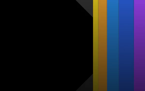 Minimalist abstract rainbow design with vertical bands of vibrant colors on a black background, rendered in stunning 8K Ultra HD for PC desktop wallpaper.