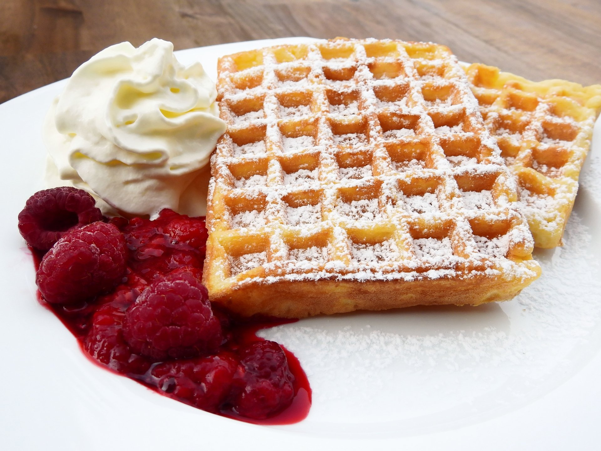 Download Raspberry Breakfast Food Waffle 4k Ultra HD Wallpaper