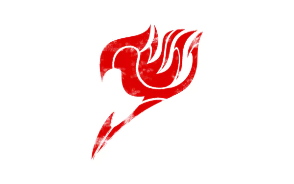4K Ultra HD PC desktop wallpaper featuring the red emblem of Fairy Tail from the anime series, set against a clean white background.