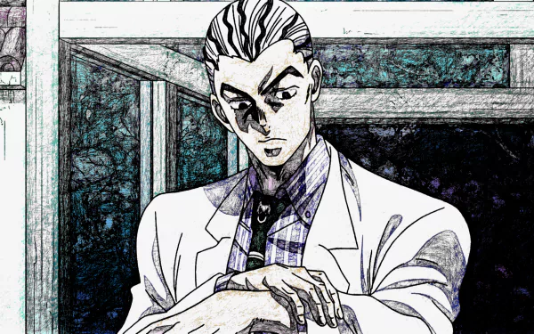 Yoshikage Kira Kosaku Kawajiri Anime Jojo's Bizarre Adventure HD Desktop Wallpaper | Background Image