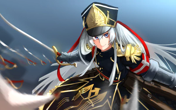 Gunpuku no Himegimi from Re:Creators in detailed anime style, rendered as a vibrant 4K Ultra HD PC desktop wallpaper.