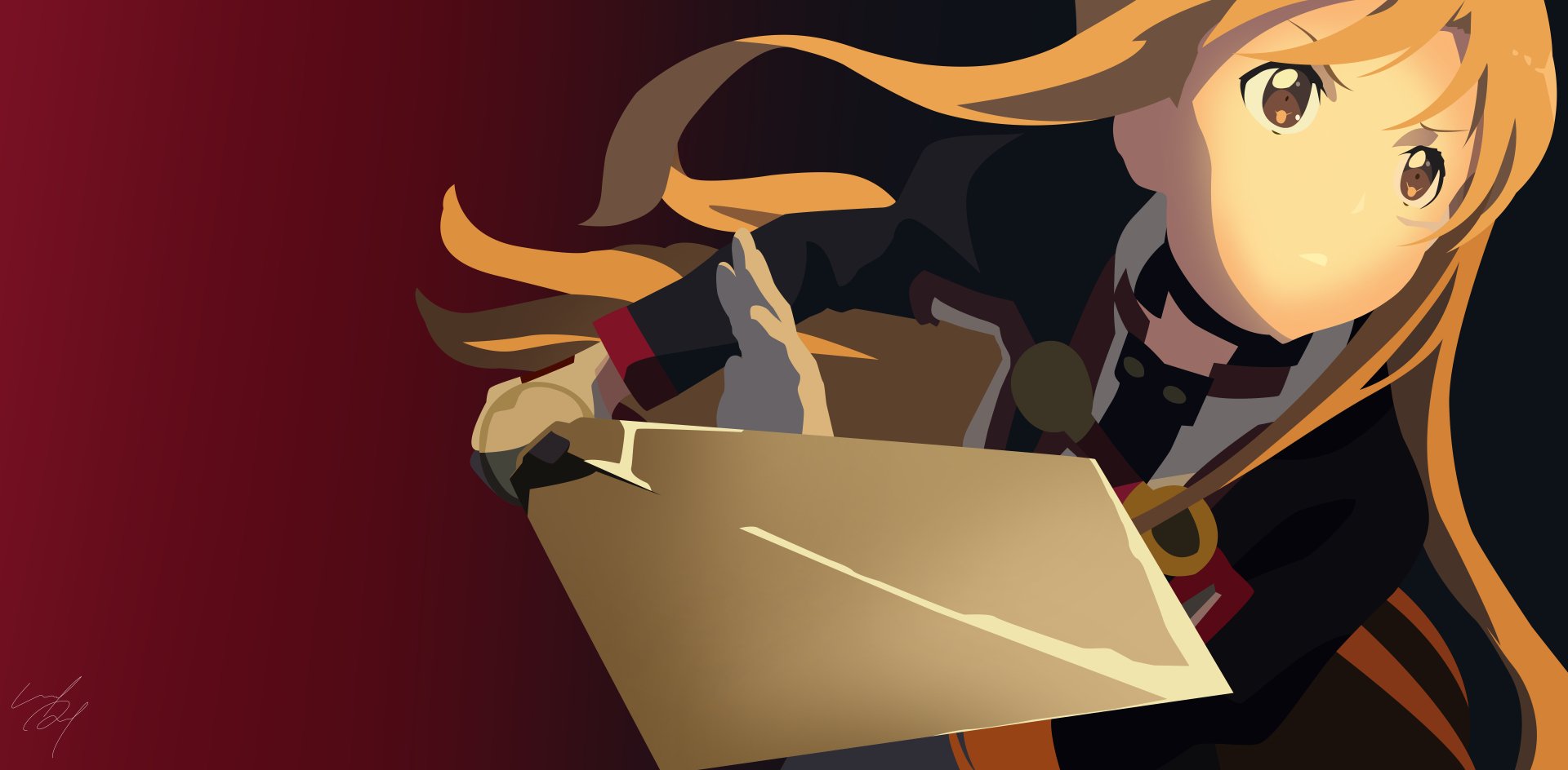 4K Ultra HD anime wallpaper featuring Asuna Yuuki from Sword Art Online Movie: Ordinal Scale in dynamic action pose with vibrant colors on a deep red background.