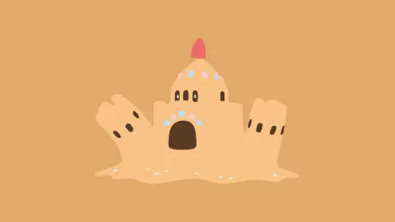 HD desktop wallpaper featuring Palossand from Pokémon Sun and Moon against a beige background.