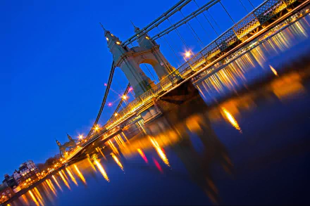 London light reflection night United Kingdom man made bridge HD Desktop Wallpaper | Background Image