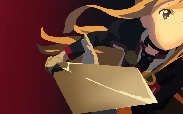 4K Ultra HD anime wallpaper featuring Asuna Yuuki from Sword Art Online Movie: Ordinal Scale in dynamic action pose with vibrant colors on a deep red background.