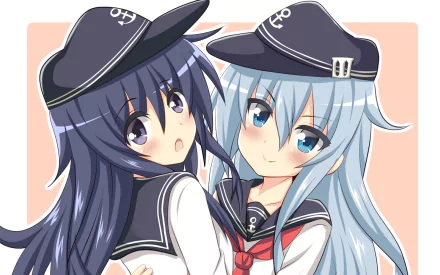 Hibiki (Kancolle) Akatsuki (KanColle) Anime Kantai Collection HD Desktop Wallpaper | Background Image