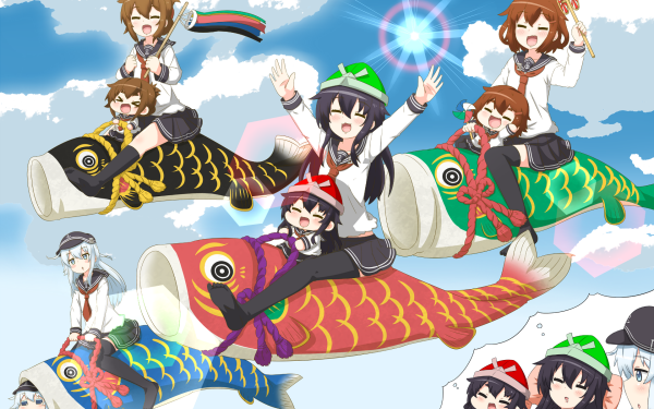 Anime Kantai Collection Ikazuchi Inazuma Akatsuki Hibiki HD Wallpaper | Background Image