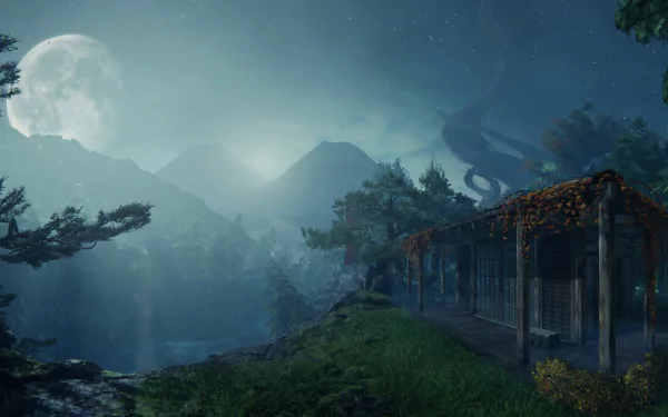 moonrise moon video game Shadow Warrior 2 HD Desktop Wallpaper | Background Image