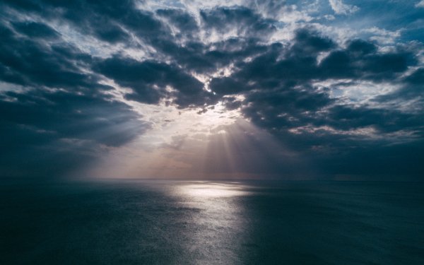 Nature Ocean Aerial Horizon Cloud Sunbeam HD Wallpaper | Background Image