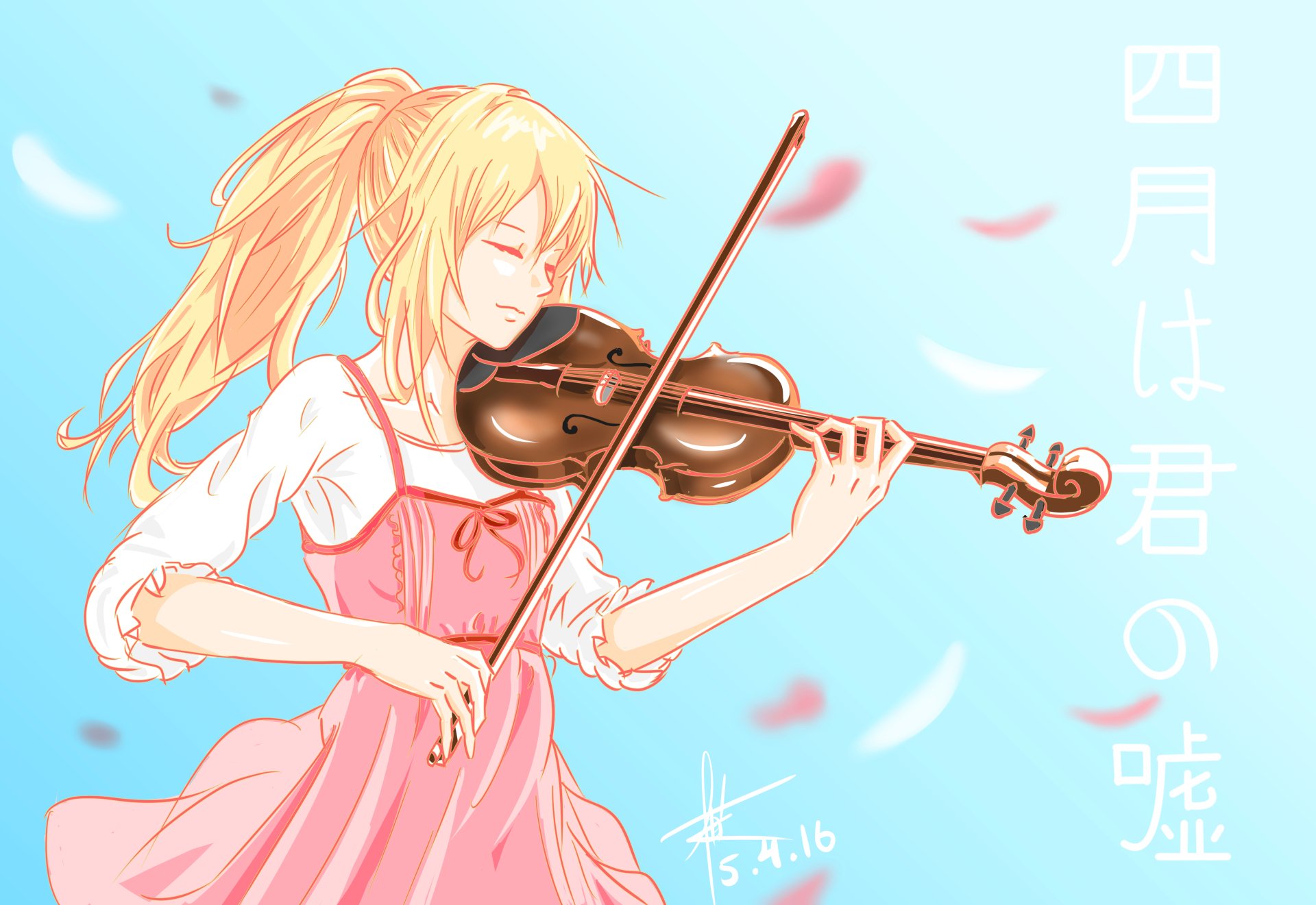 Download Kaori Miyazono Anime Your Lie In April 4k Ultra HD Wallpaper