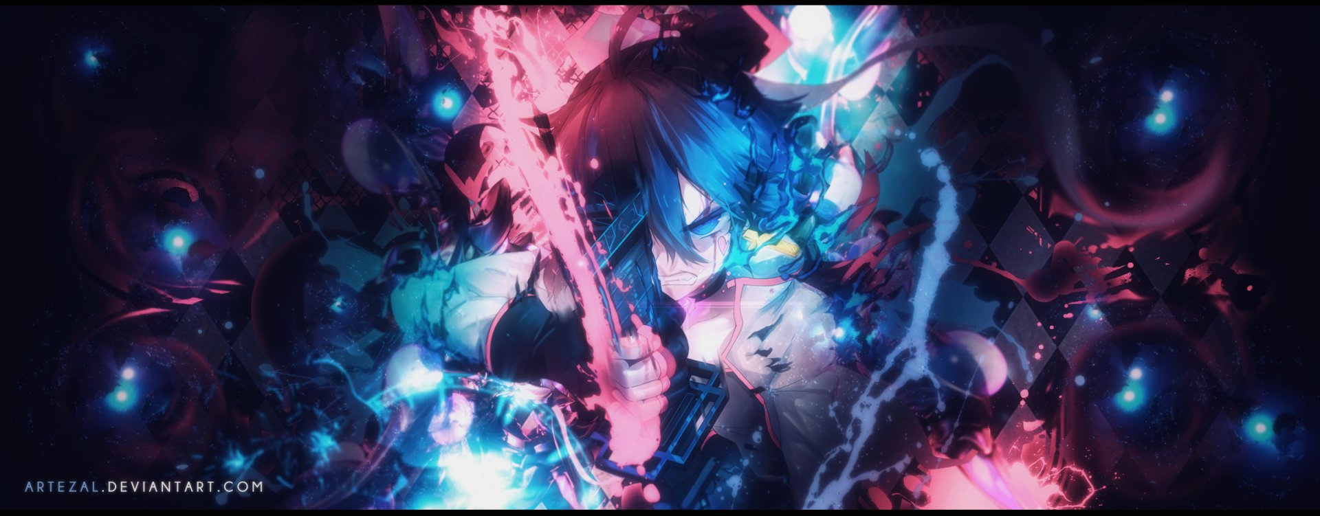 Pixiv Fantasia T: Vibrant Anime HD Wallpaper Showcase by Artezal, image size:1920x751