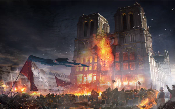 France cathedral fire Paris Notre-Dame de Paris video game Assassin's Creed: Unity HD Desktop Wallpaper | Background Image