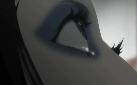 A close-up of a dark, expressive eye from the anime Ergo Proxy, showcasing its intricate details. This HD wallpaper captures the essence of dark anime aesthetics.