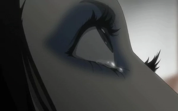 A close-up of a dark, expressive eye from the anime Ergo Proxy, showcasing its intricate details. This HD wallpaper captures the essence of dark anime aesthetics.