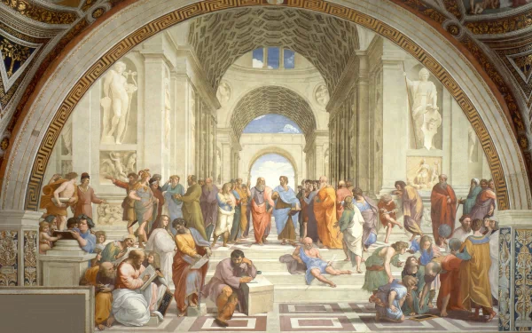 The School of Athens Greece Socrates artistic painting HD Desktop Wallpaper | Background Image
