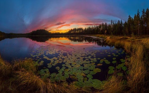 Earth Reflection Nature Sunset Sky Lake HD Wallpaper | Background Image