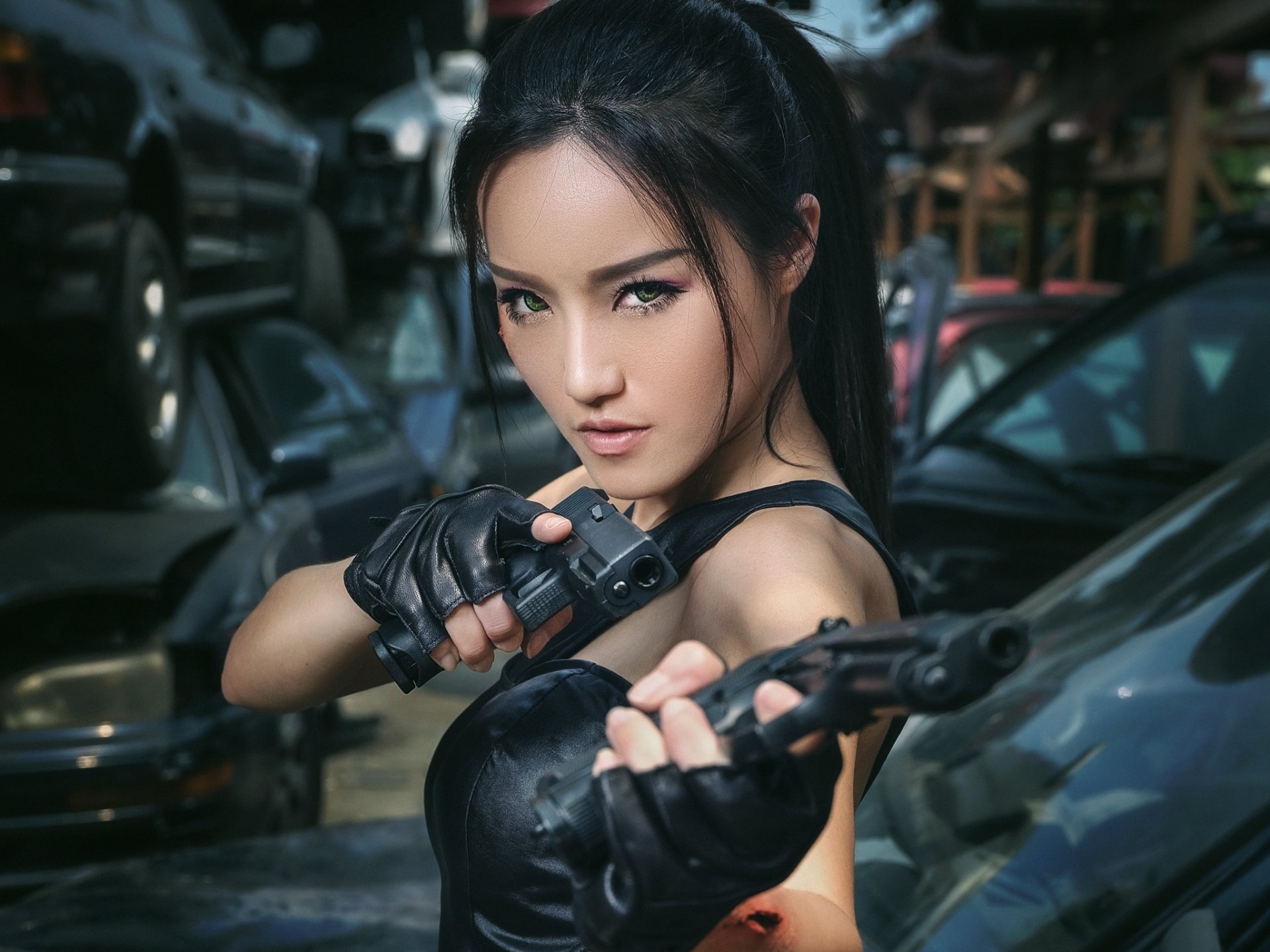 girl with gun Asian