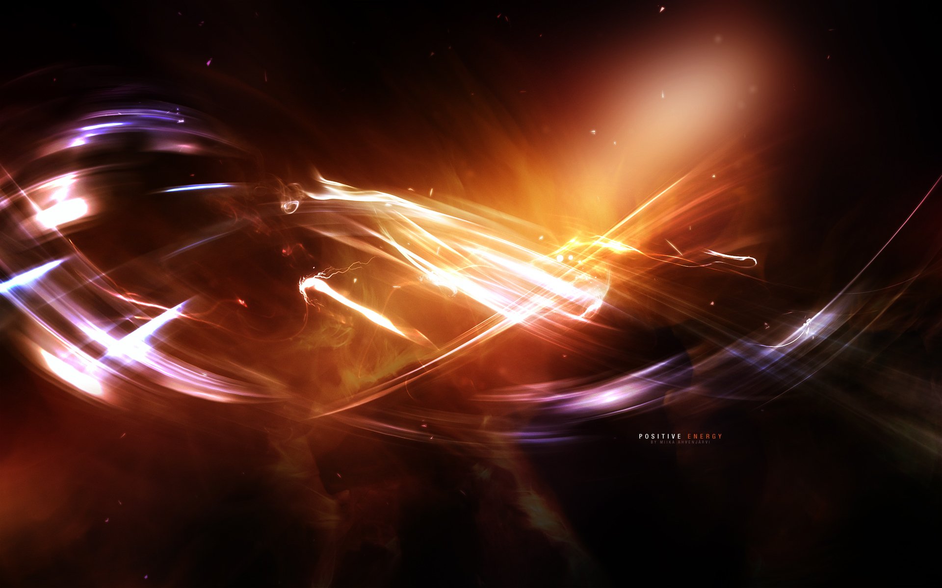 Abstract HD PC desktop wallpaper featuring vibrant fractal shapes, dynamic light effects, and rich colors creating a textured CGI composition.