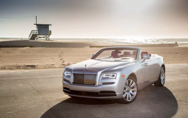 Rolls-Royce grand tourer silver car car beach vehicle Rolls-Royce Dawn HD Desktop Wallpaper | Background Image
