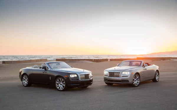 silver car black car grand tourer car Rolls-Royce vehicle Rolls-Royce Dawn HD Desktop Wallpaper | Background Image