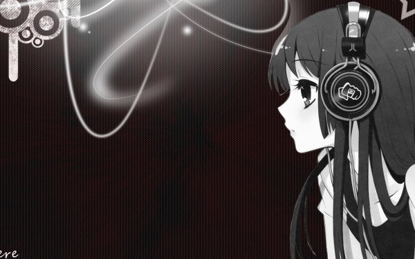 Anime K-ON! Mio Akiyama Monochrome HD Wallpaper | Background Image