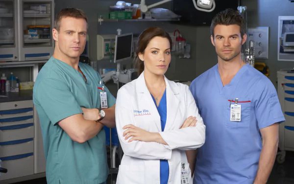 Michael Shanks Daniel Gillies Erica Durance TV Show Saving Hope HD Desktop Wallpaper | Background Image
